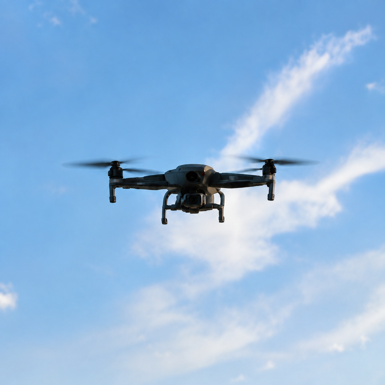 Professional survey drone in flight
