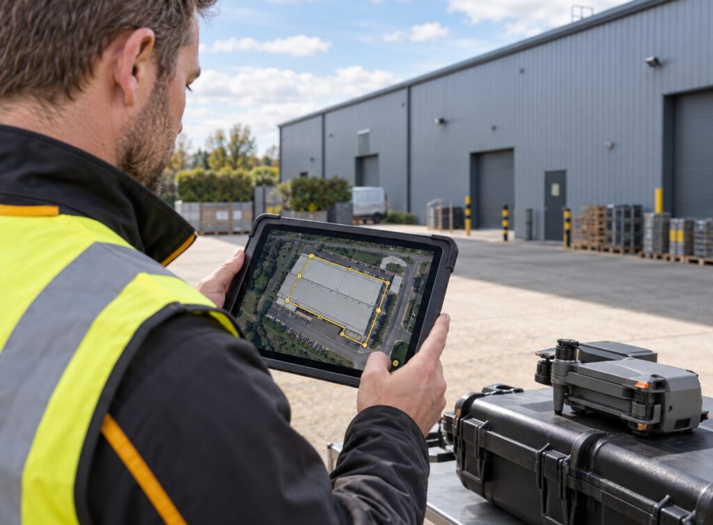 Professional drone prepared for an aerial survey